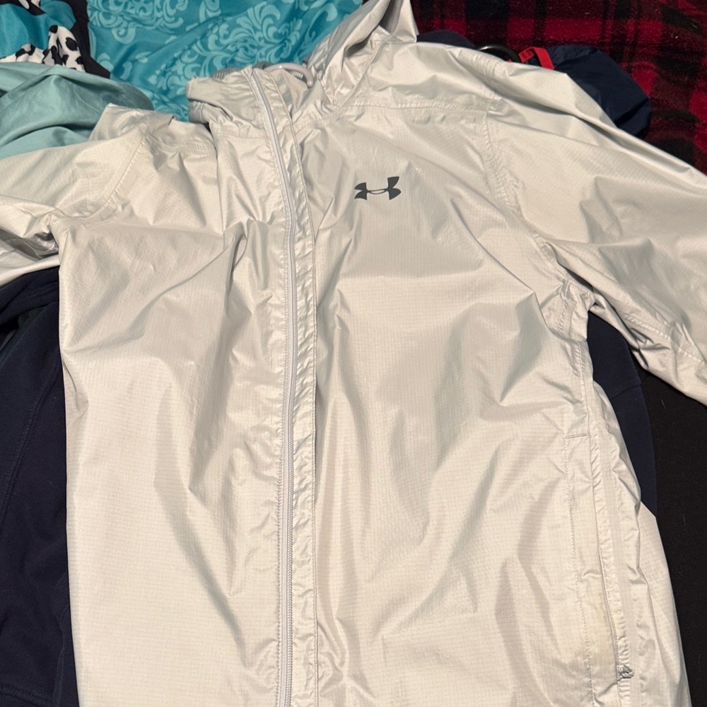 Under Armour Light Gray Rain Jacket - image 1